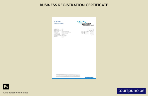 listo para imprimir plantilla de Word y PDF de licencia comercial de Emiratos  2